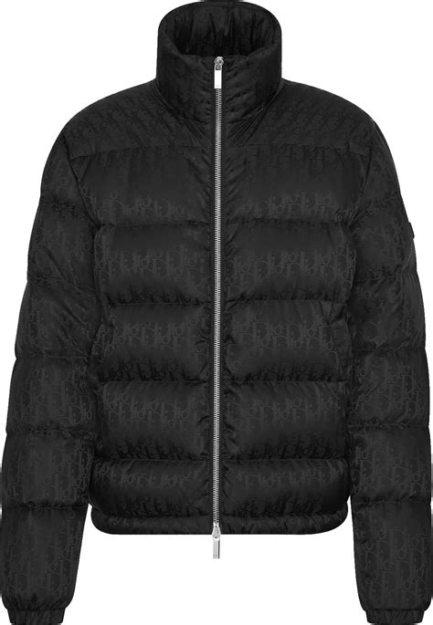 dior oblique puffer jacket black|dior quilted jacket.